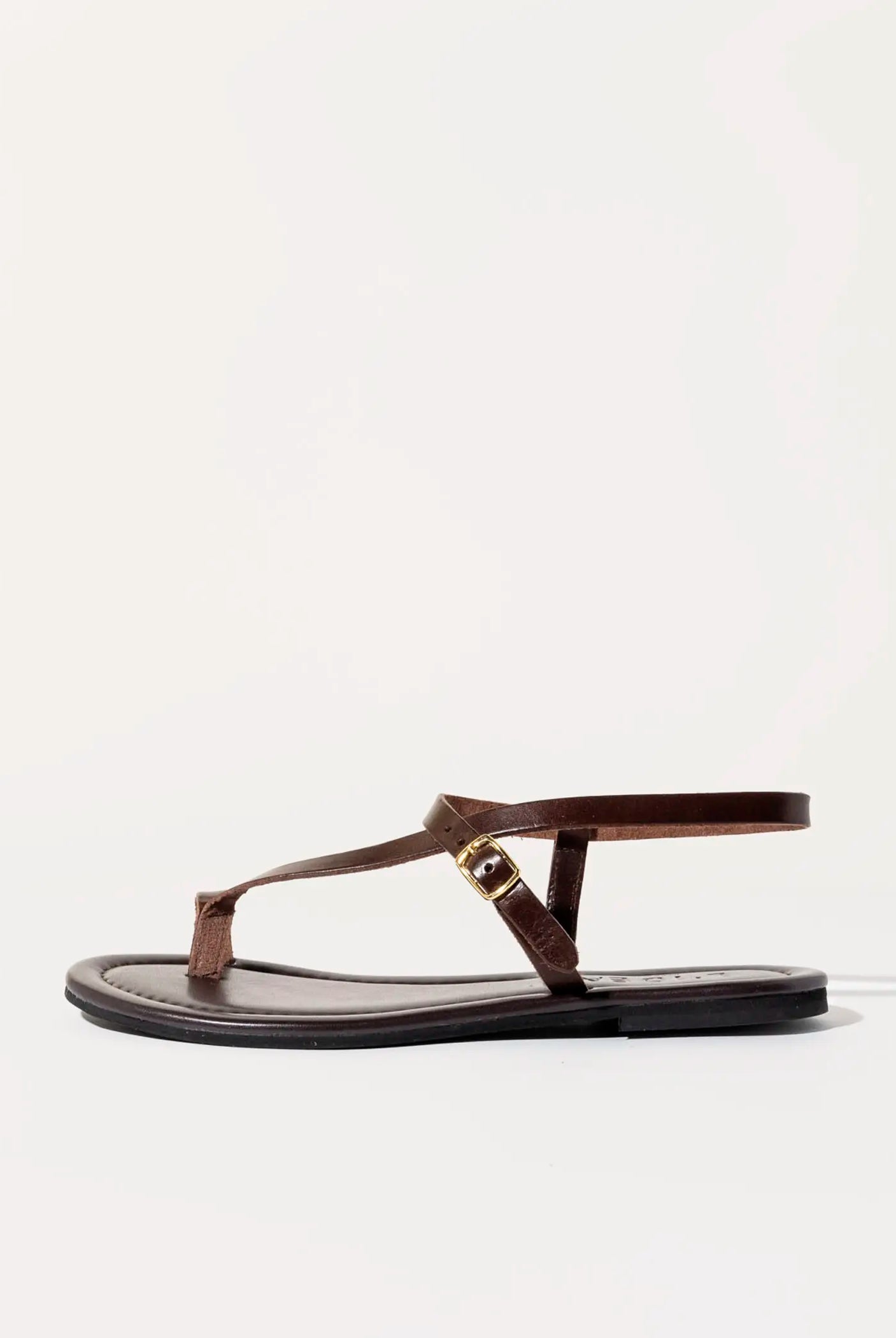 swatch_dark brown leather strappy leather sandal flat sandals