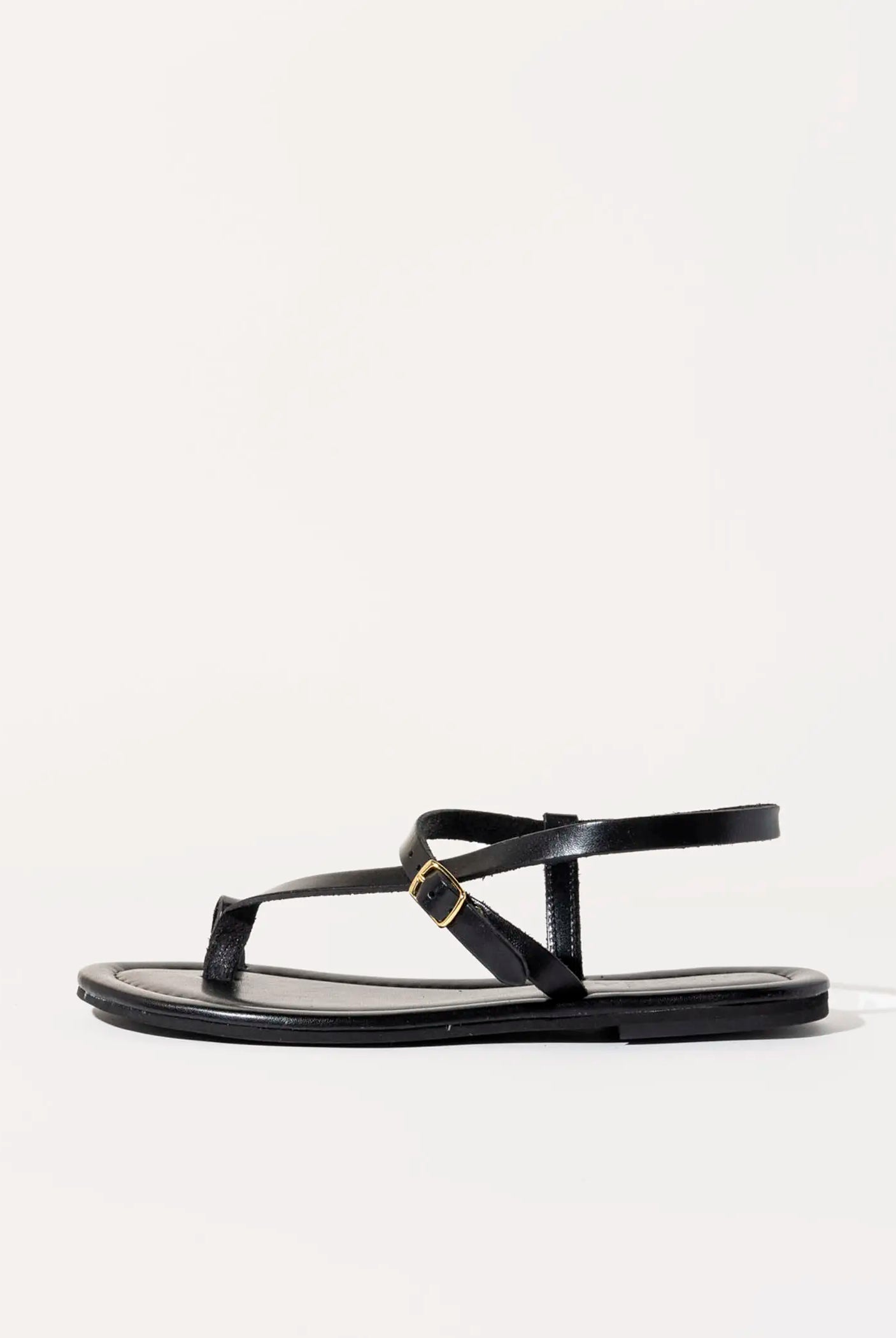 swatch_black leather strappy leather sandal flat sandals