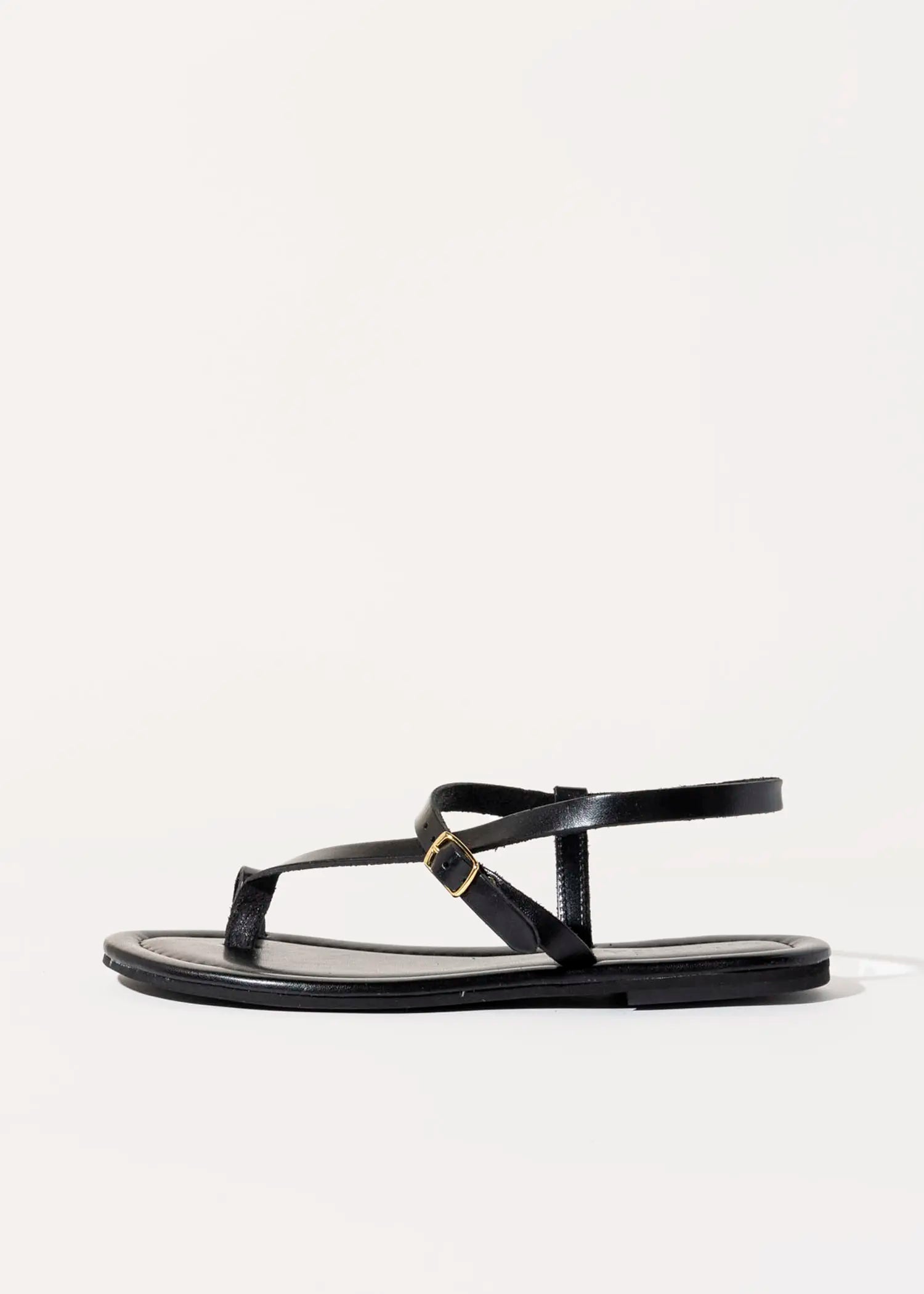 swatch_black leather strappy leather sandal flat sandals