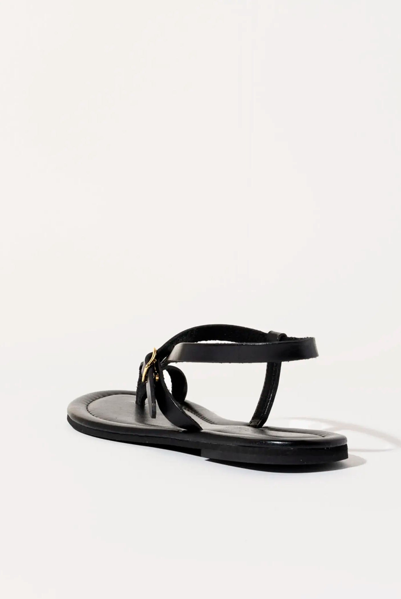 swatch_black leather strappy leather sandal flat sandals