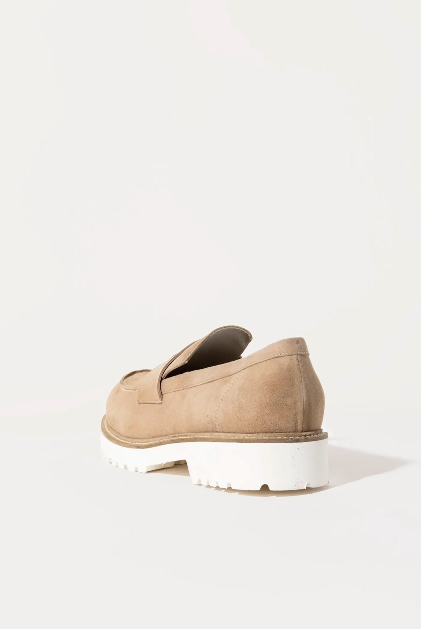 swatch_sand suede suede penny loafer flat shoes