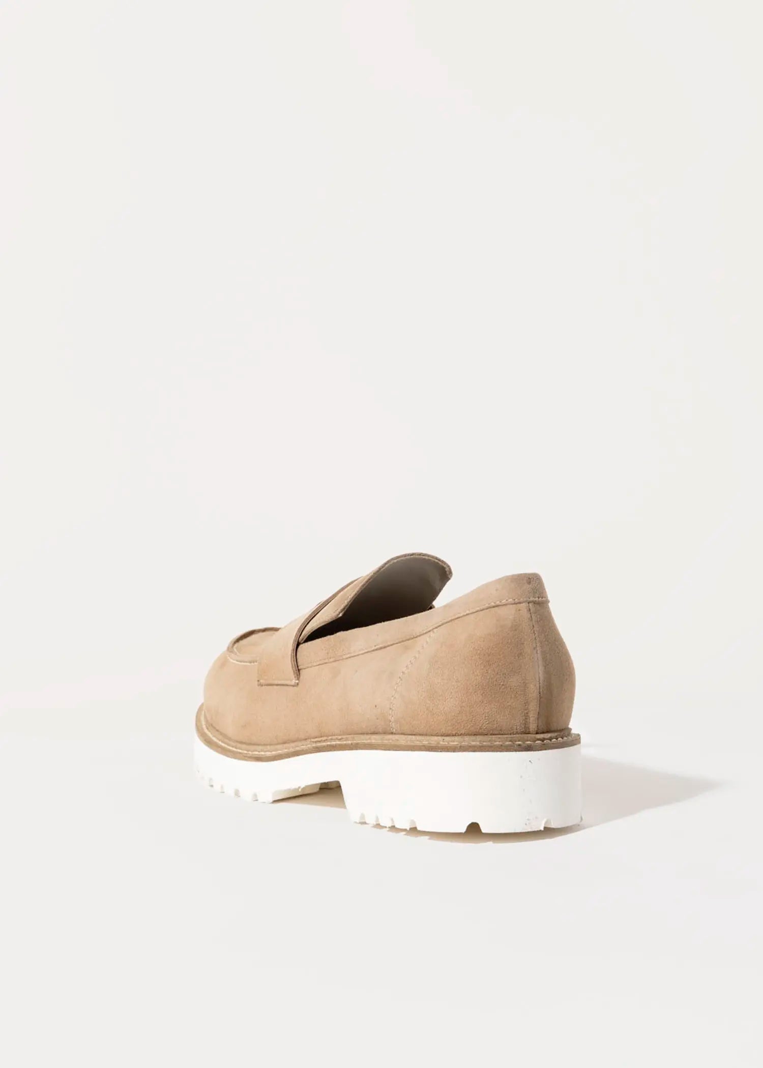 swatch_sand suede suede penny loafer flat shoes