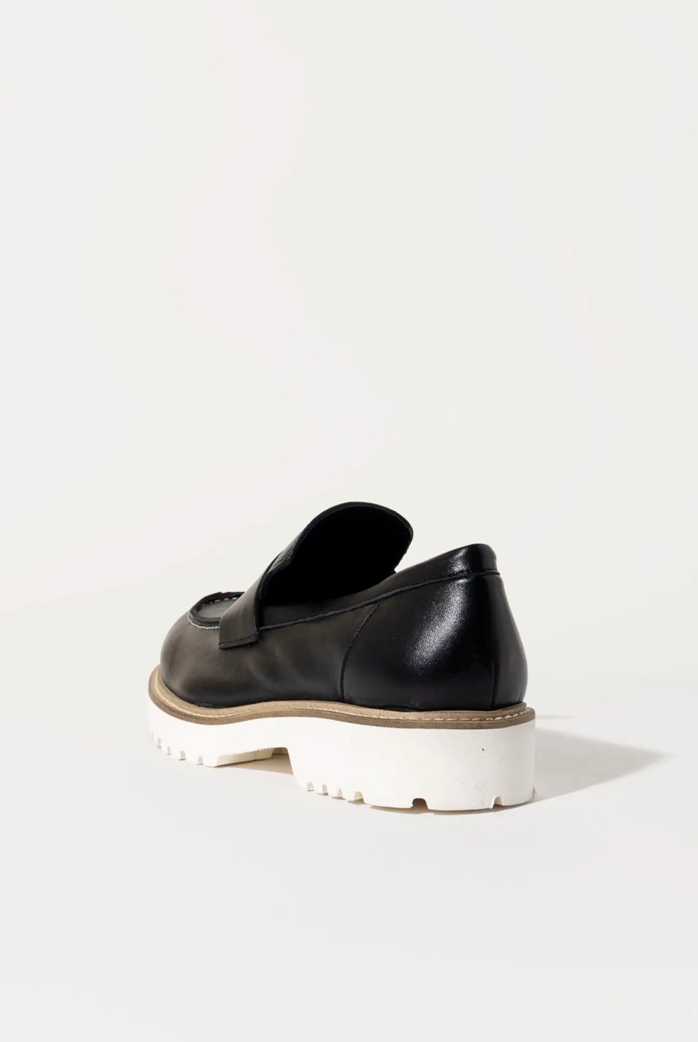 swatch_black leather leather penny loafer flat shoes