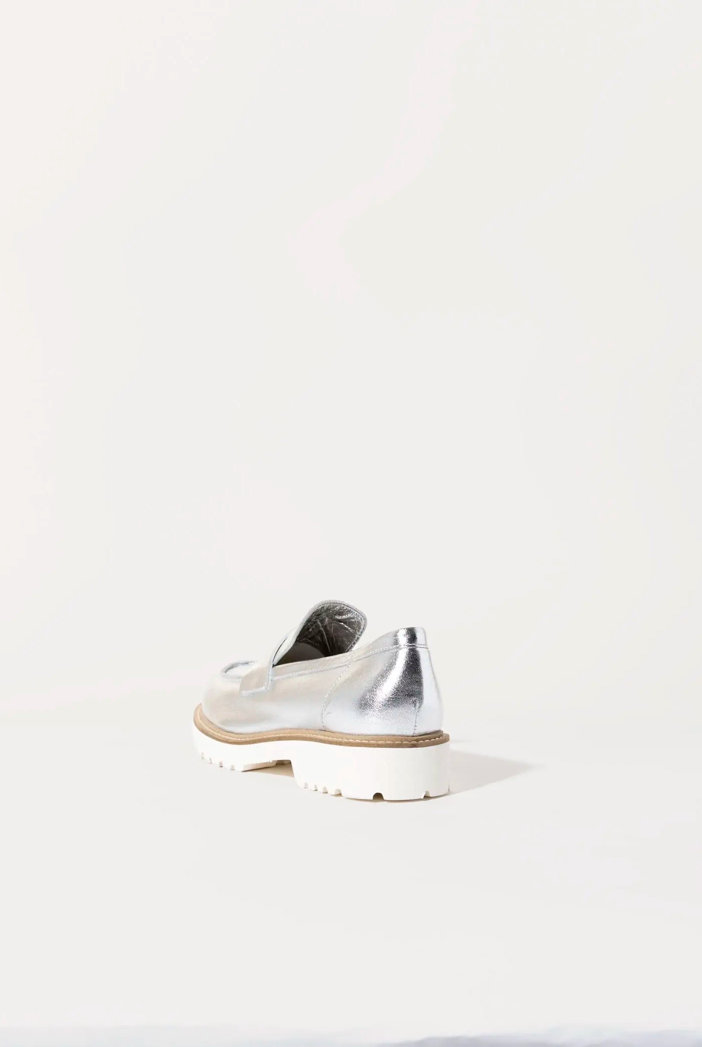 swatch_silver leather leather penny loafer flat shoes