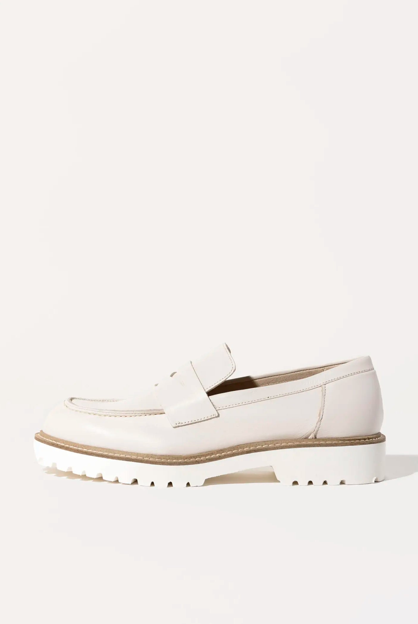 swatch_ecru leather leather penny loafer flat shoes