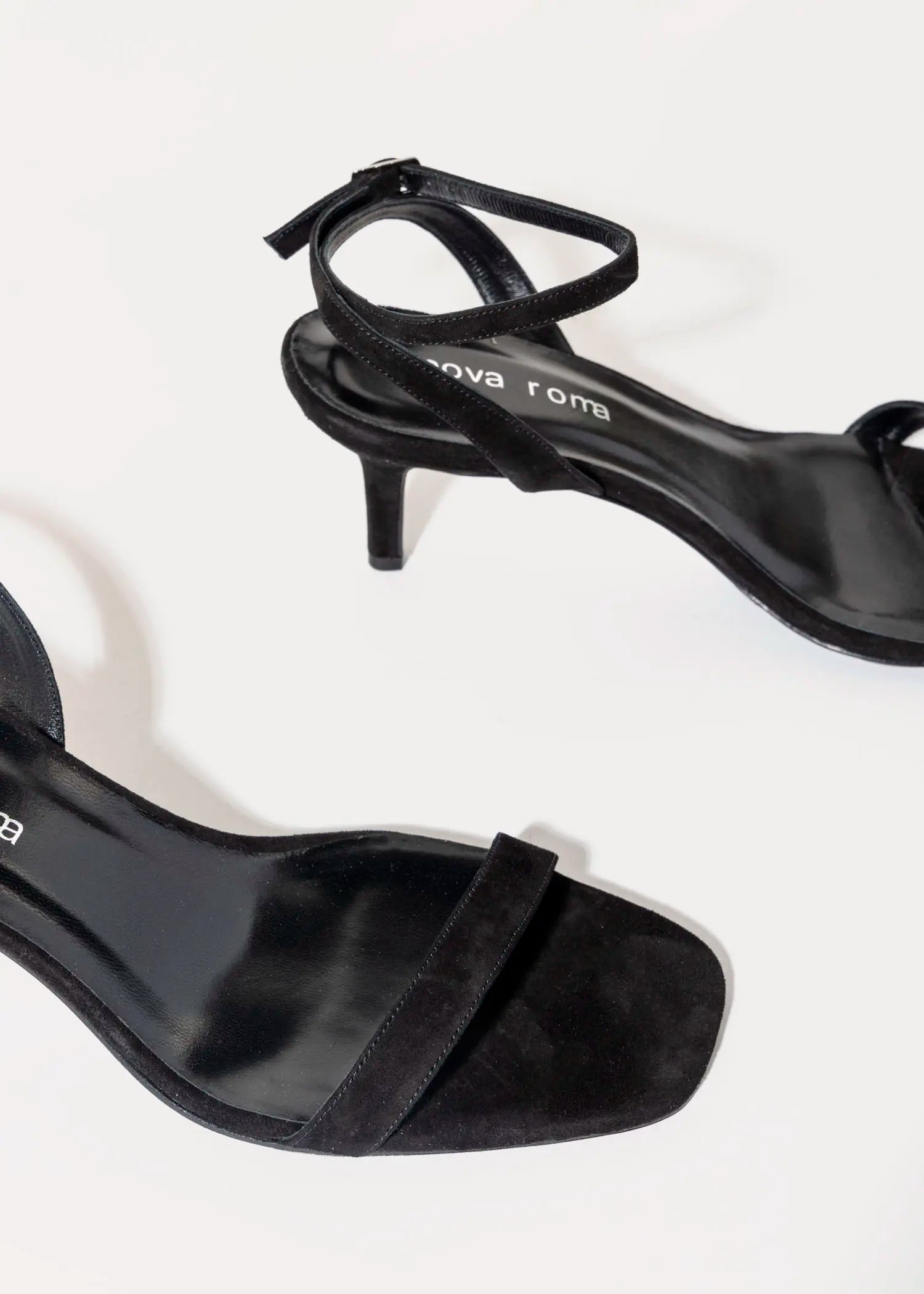 swatch_black suede kitten heel dress sandal heeled sandals