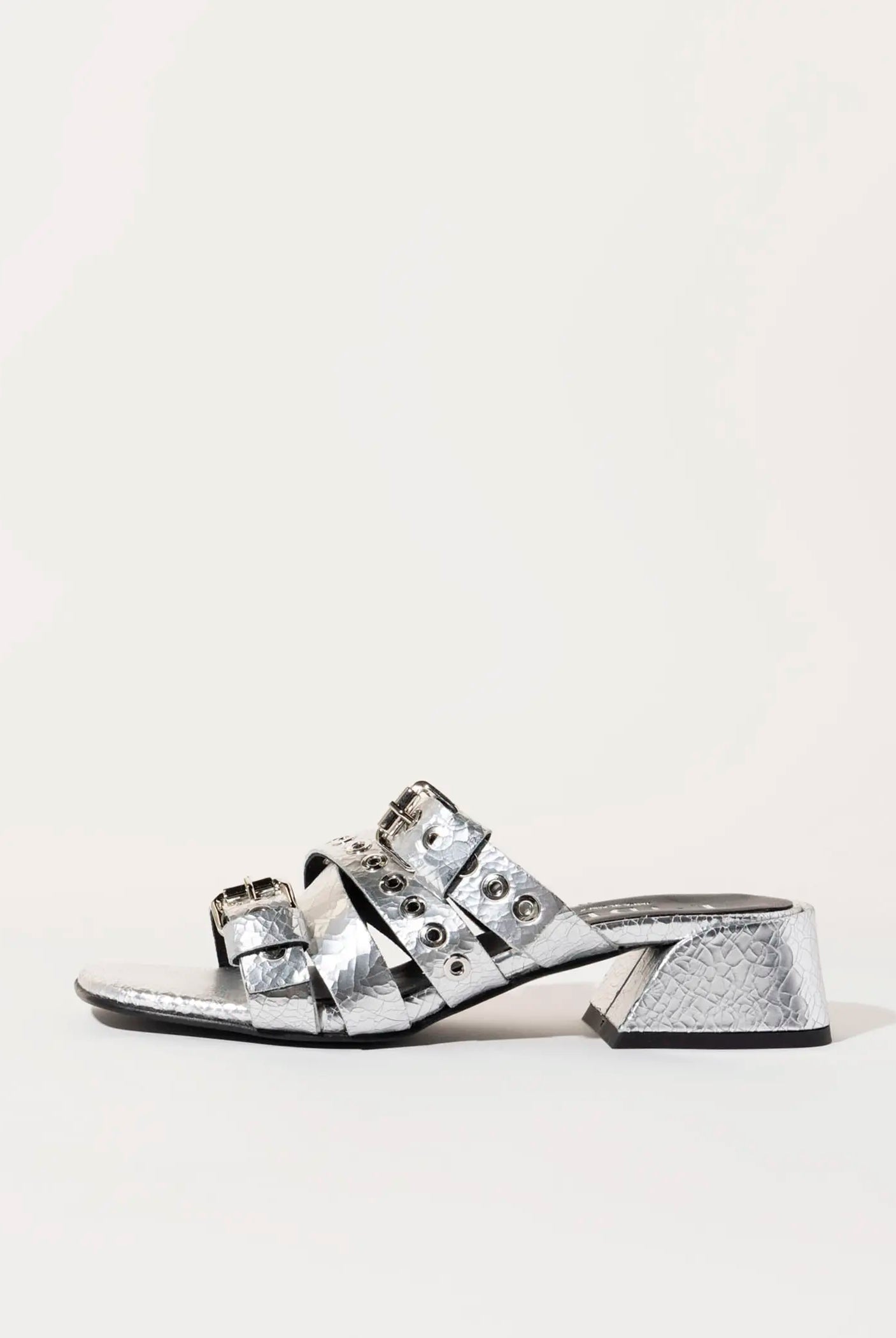 swatch_silver leather heeled slide sandal heeled sandals