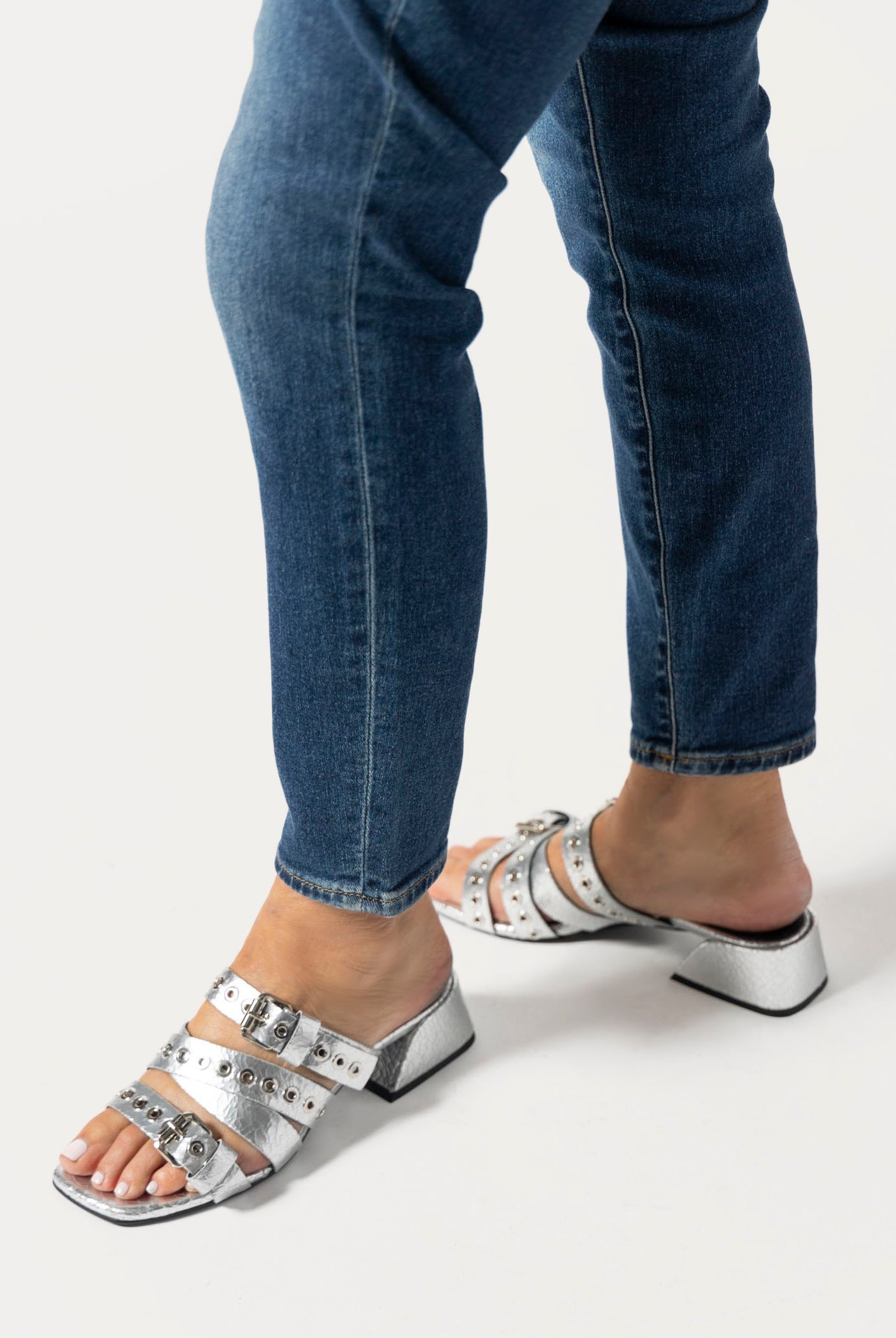 swatch_silver leather heeled slide sandal heeled sandals