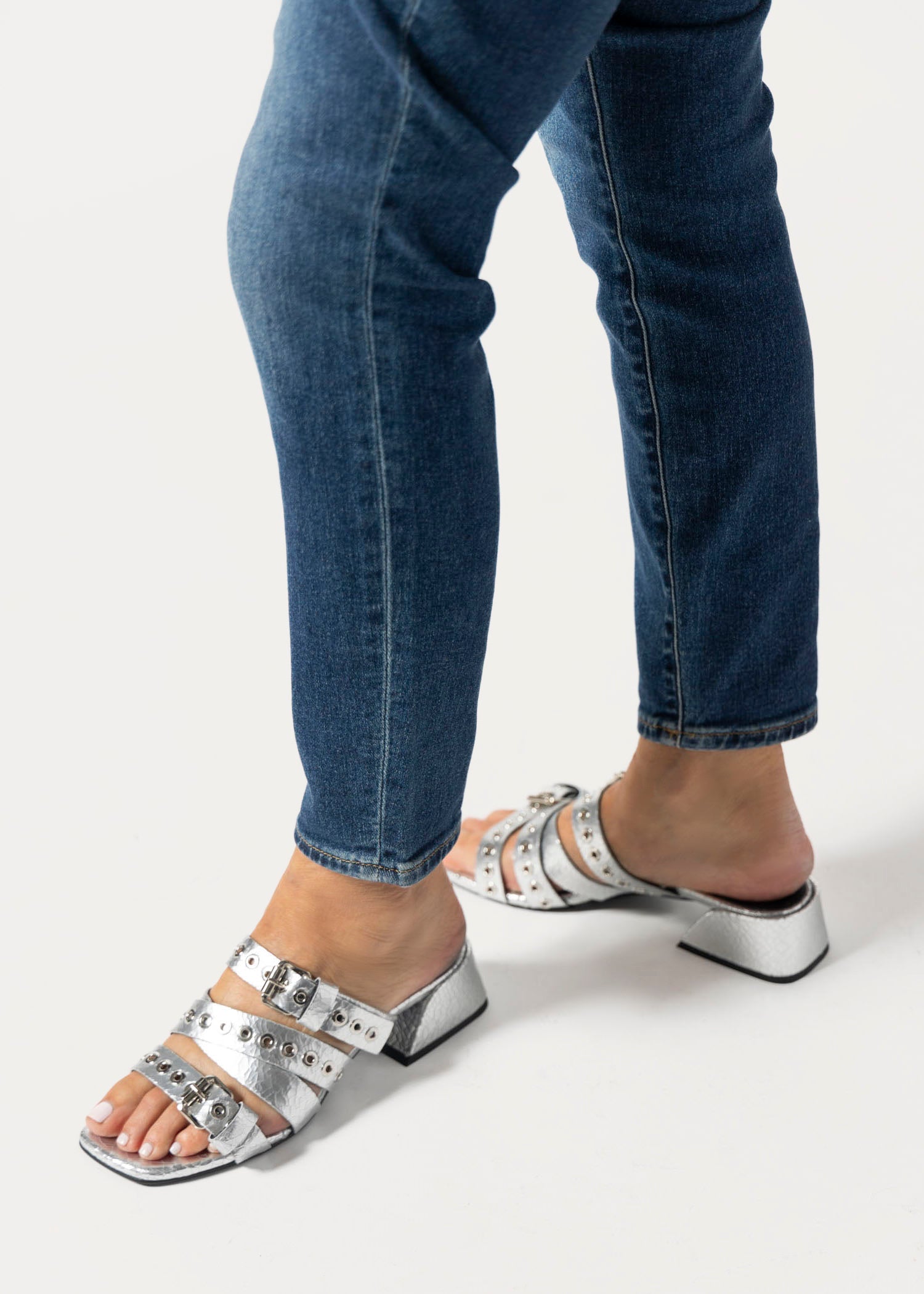 swatch_silver leather heeled slide sandal heeled sandals