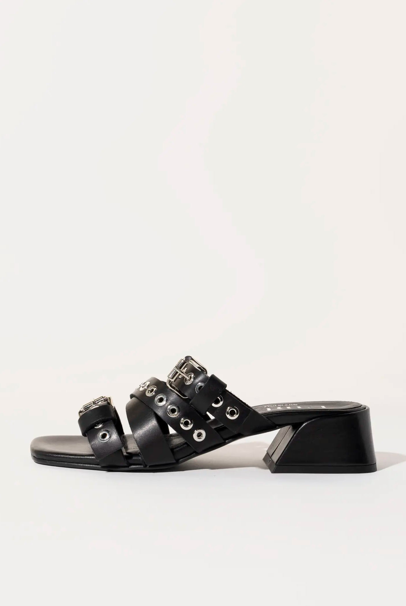 swatch_black leather heeled slide sandal heeled sandals