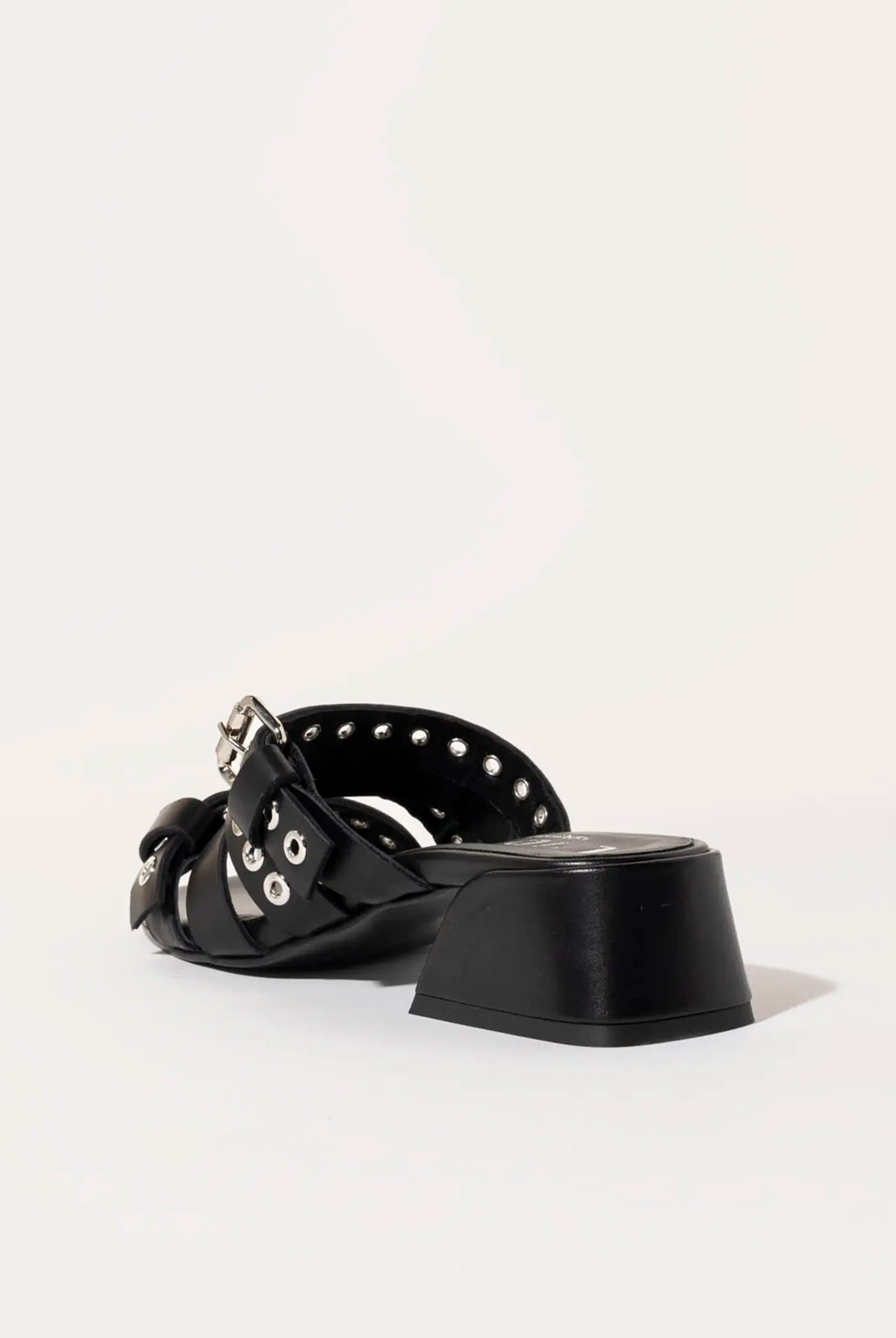 swatch_black leather heeled slide sandal heeled sandals