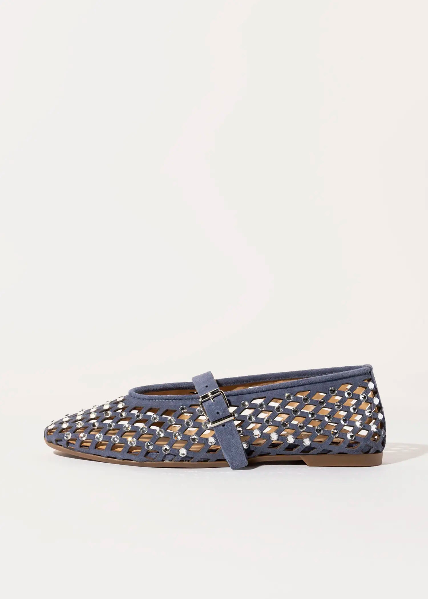 swatch_jeans suede laser cut jeweled flat flat shoes