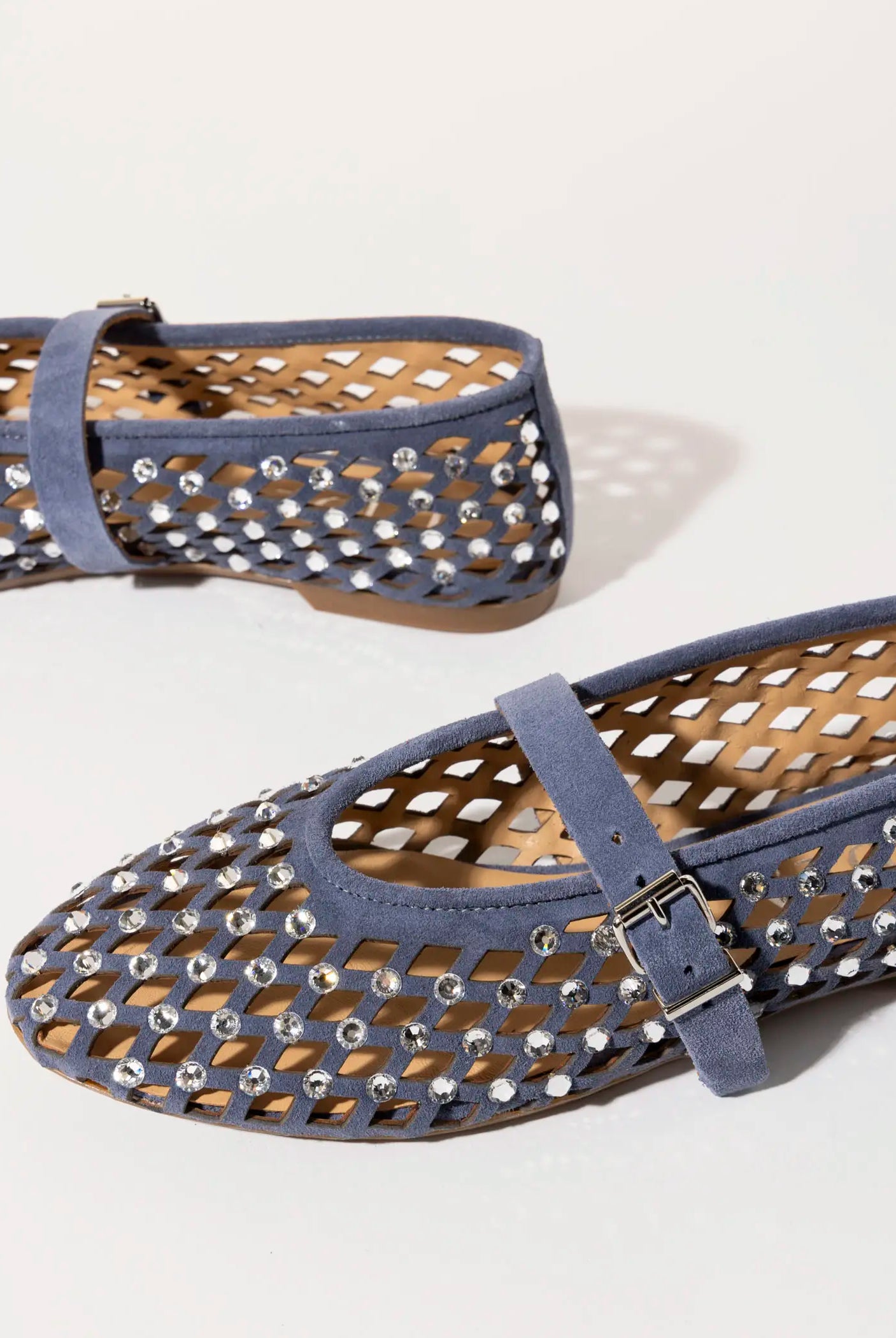 swatch_jeans suede laser cut jeweled flat flat shoes