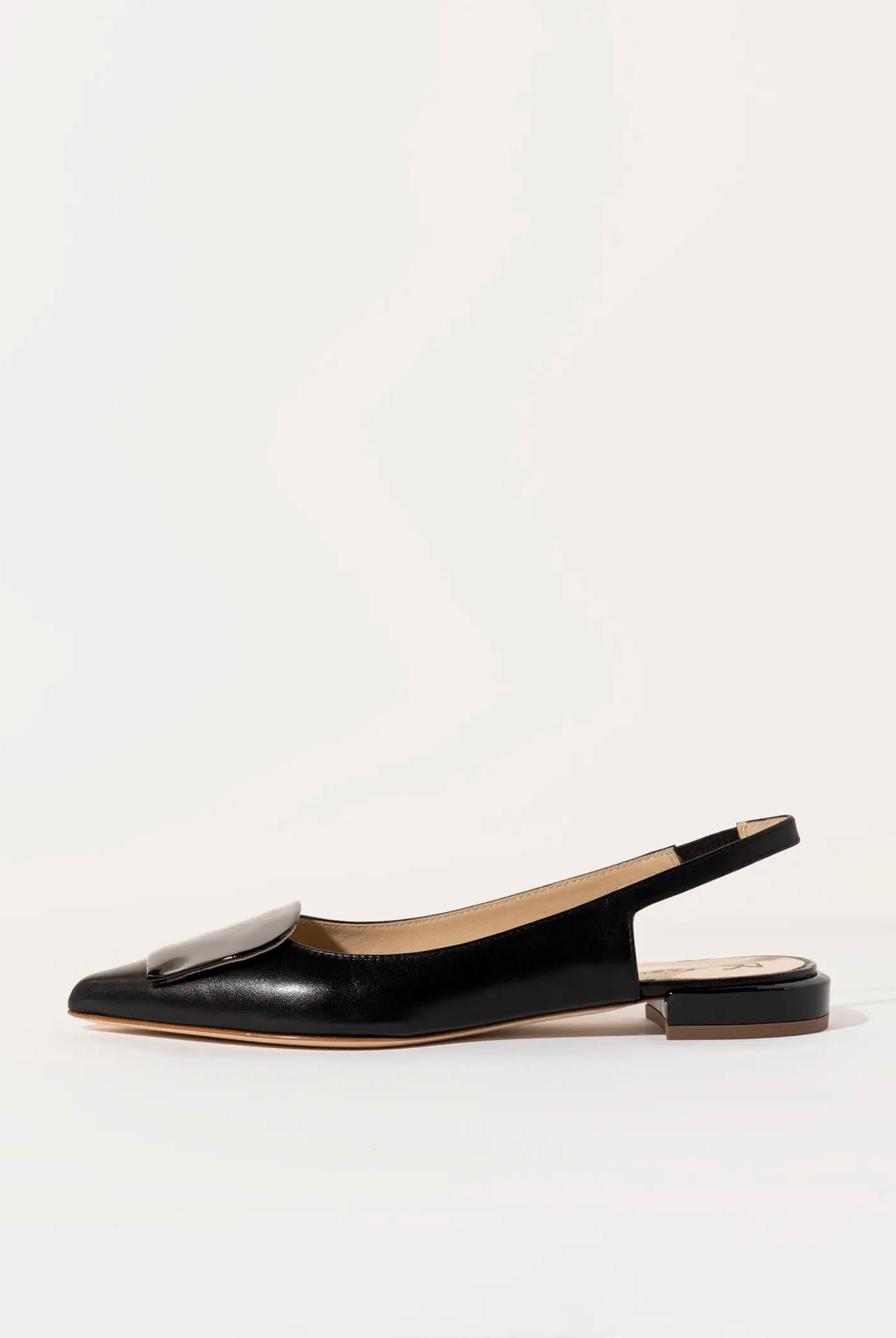 swatch_black leather slingback flat flat shoes