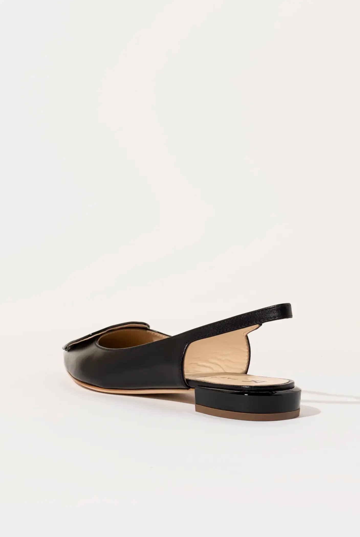 swatch_black leather slingback flat flat shoes