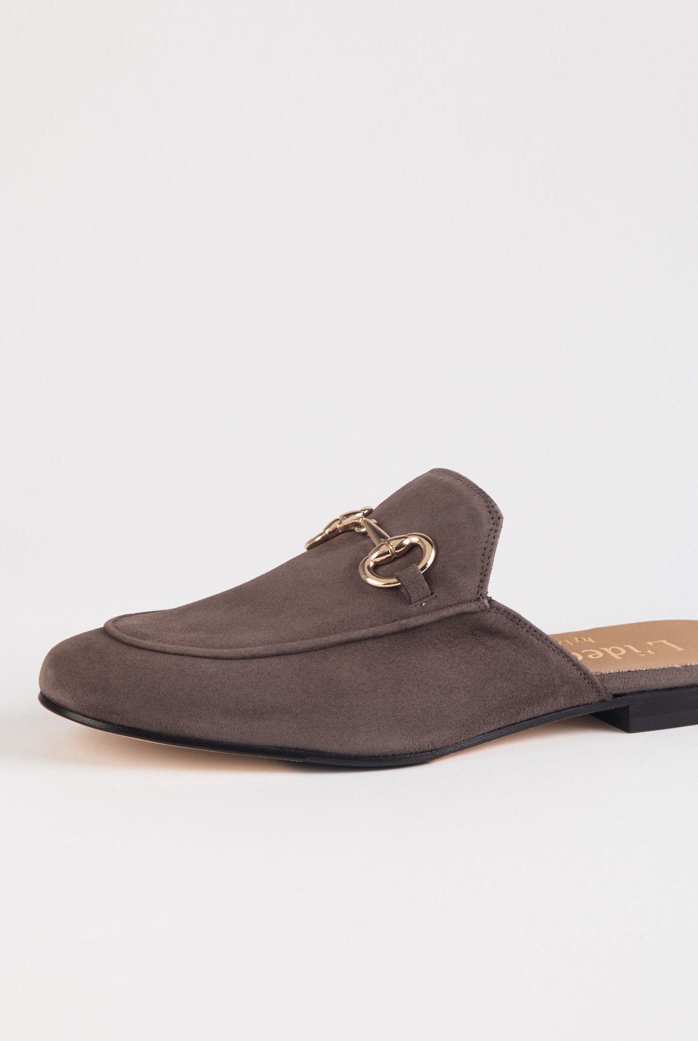 swatch_dark taupe suede suede mule with bit loafers and oxfords