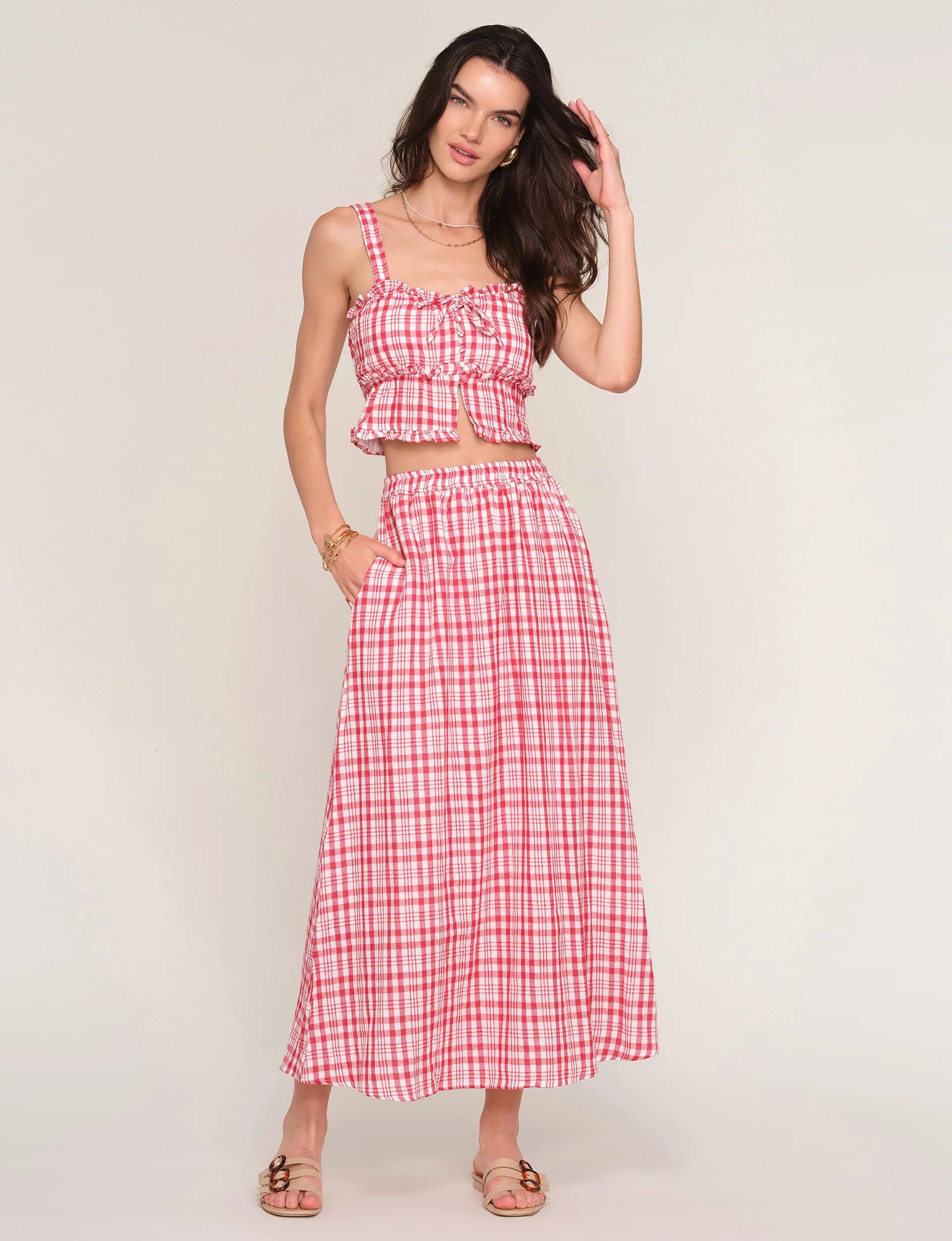swatch_Red heartloom shawn gingham two piece set