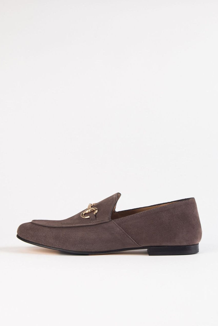 swatch_dark taupe suede suede loafer with bit loafers and oxfords