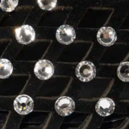 swatch_black suede laser cut jeweled flat flat shoes