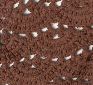 swatch_Brown crochet headscarf