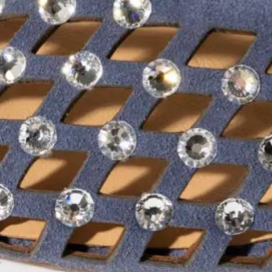swatch_jeans suede laser cut jeweled flat flat shoes