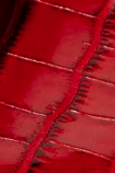 swatch_red croco leather cutout sandal flat sandals
