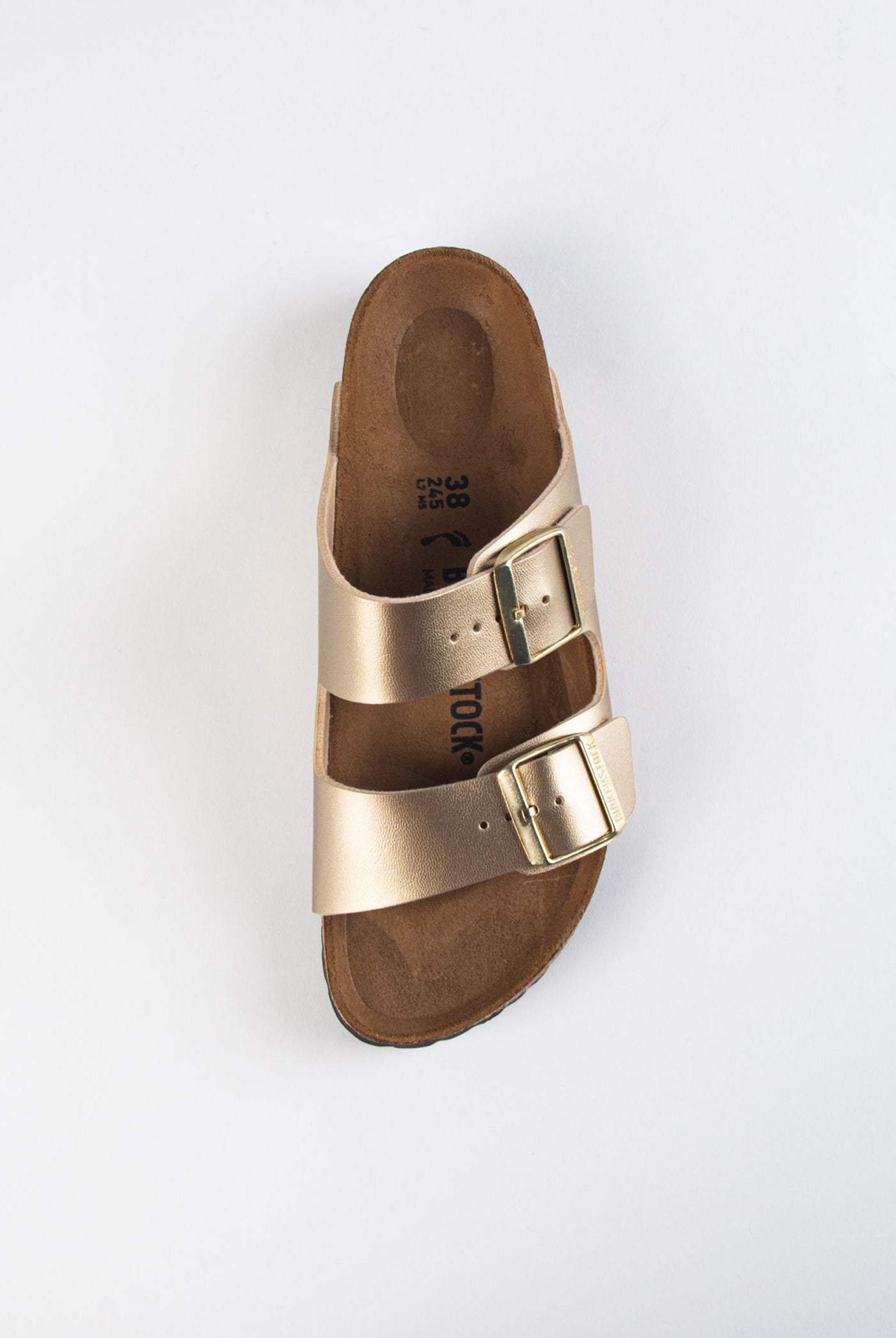 swatch_gold leather arizona sandal flat sandals