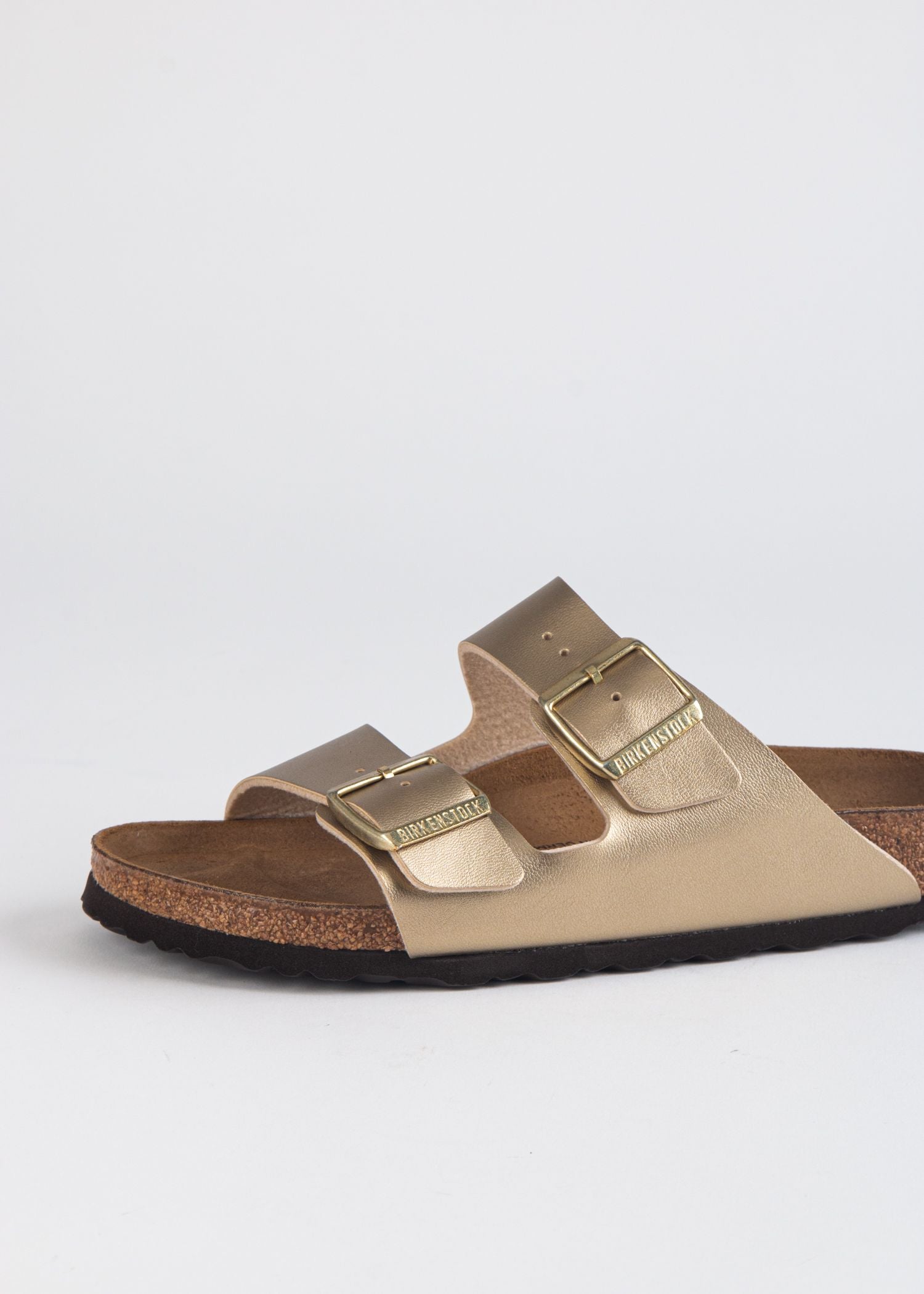 swatch_gold leather arizona sandal flat sandals