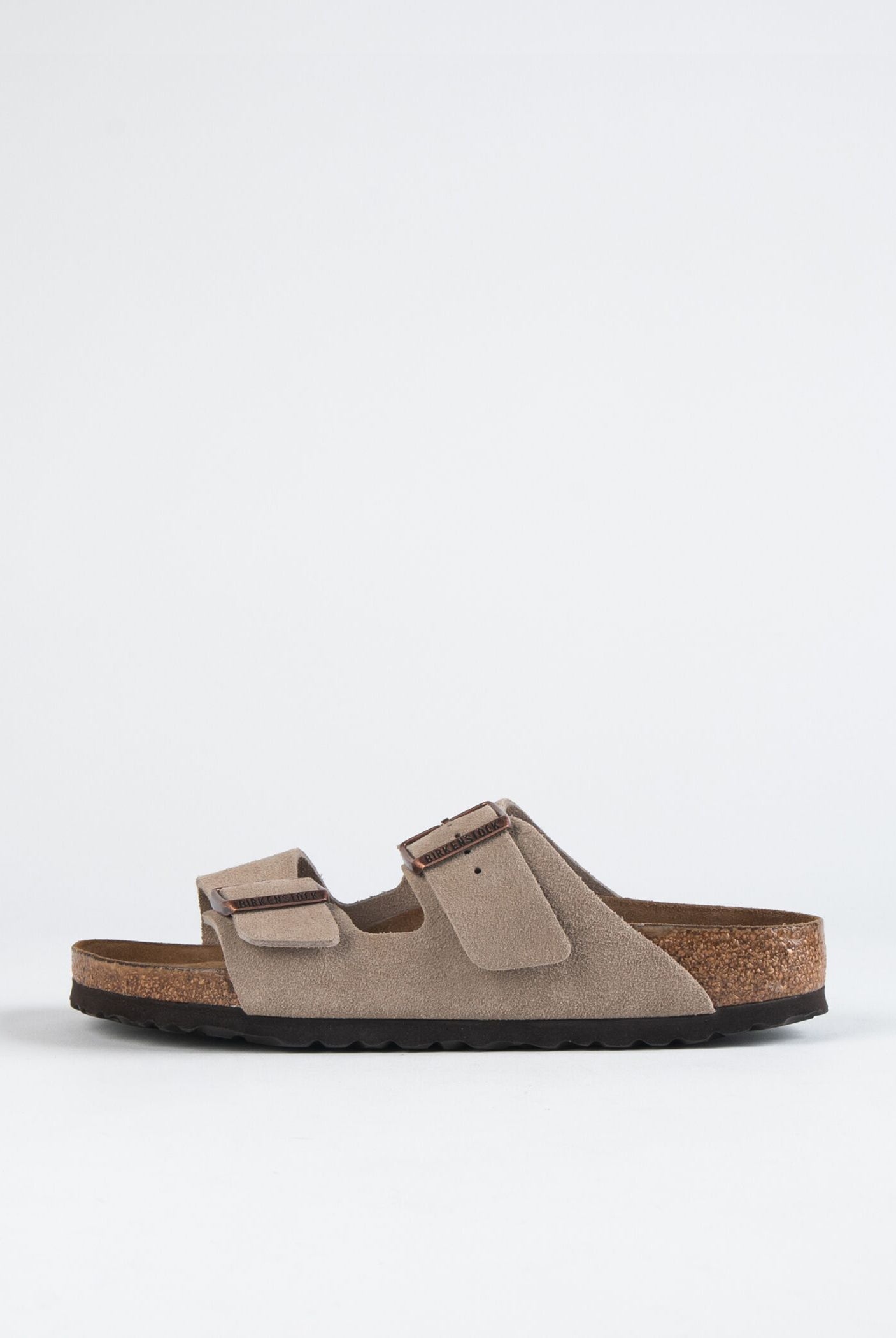swatch_taupe suede arizona soft footbed sandal flat sandals