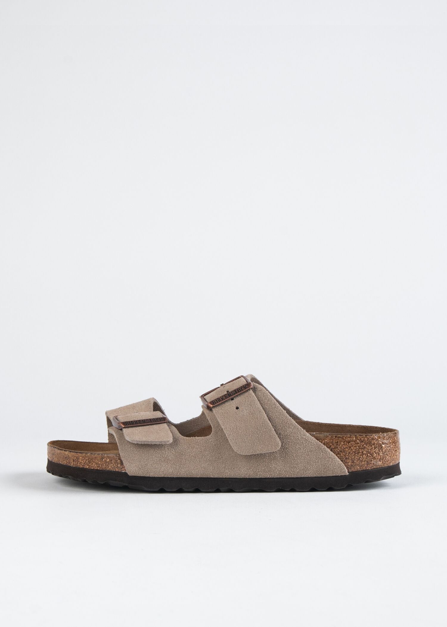 swatch_taupe suede arizona soft footbed sandal flat sandals