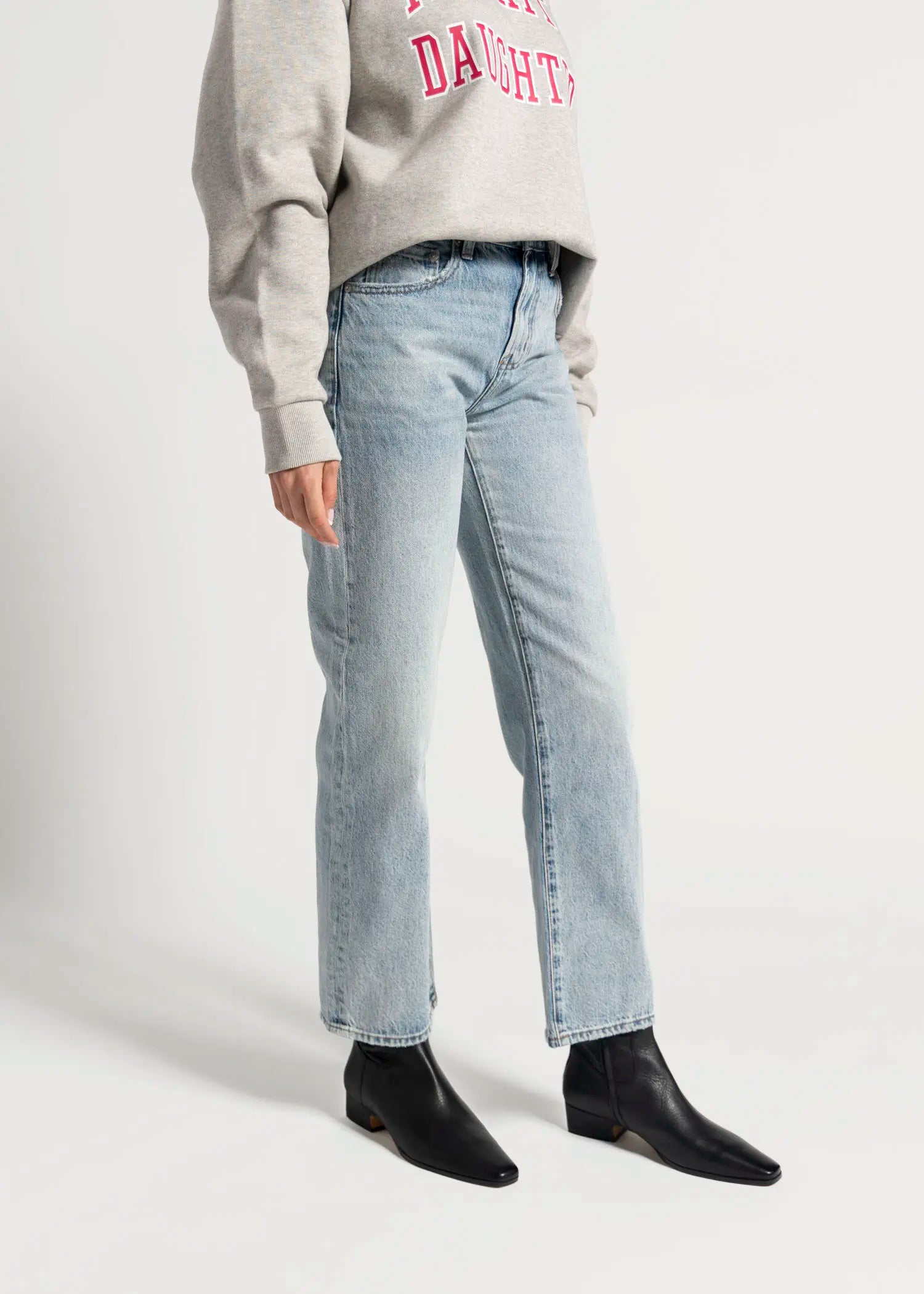 swatch_blue lexi mid rise bowed straight jean apparel