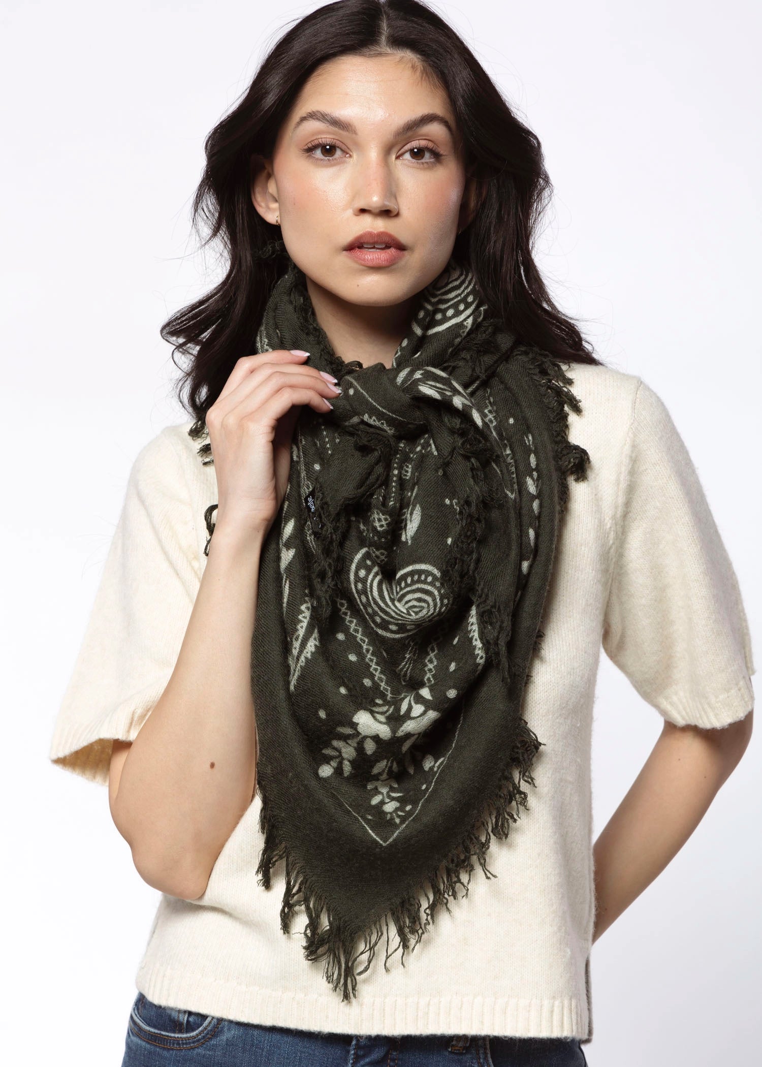 swatch_Forest cashmere bandana scarf