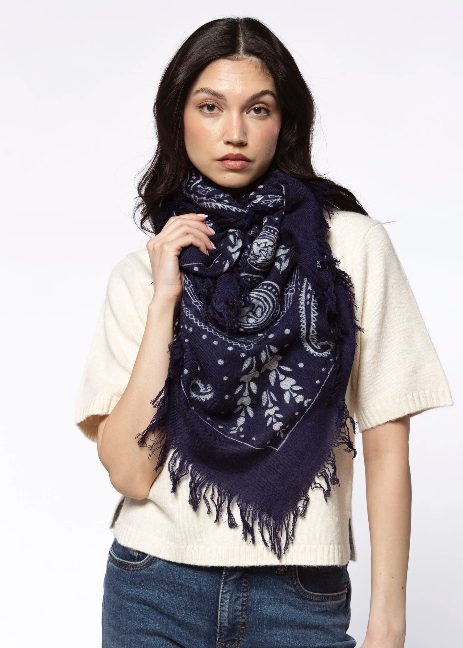 swatch_Indigo cashmere bandana scarf
