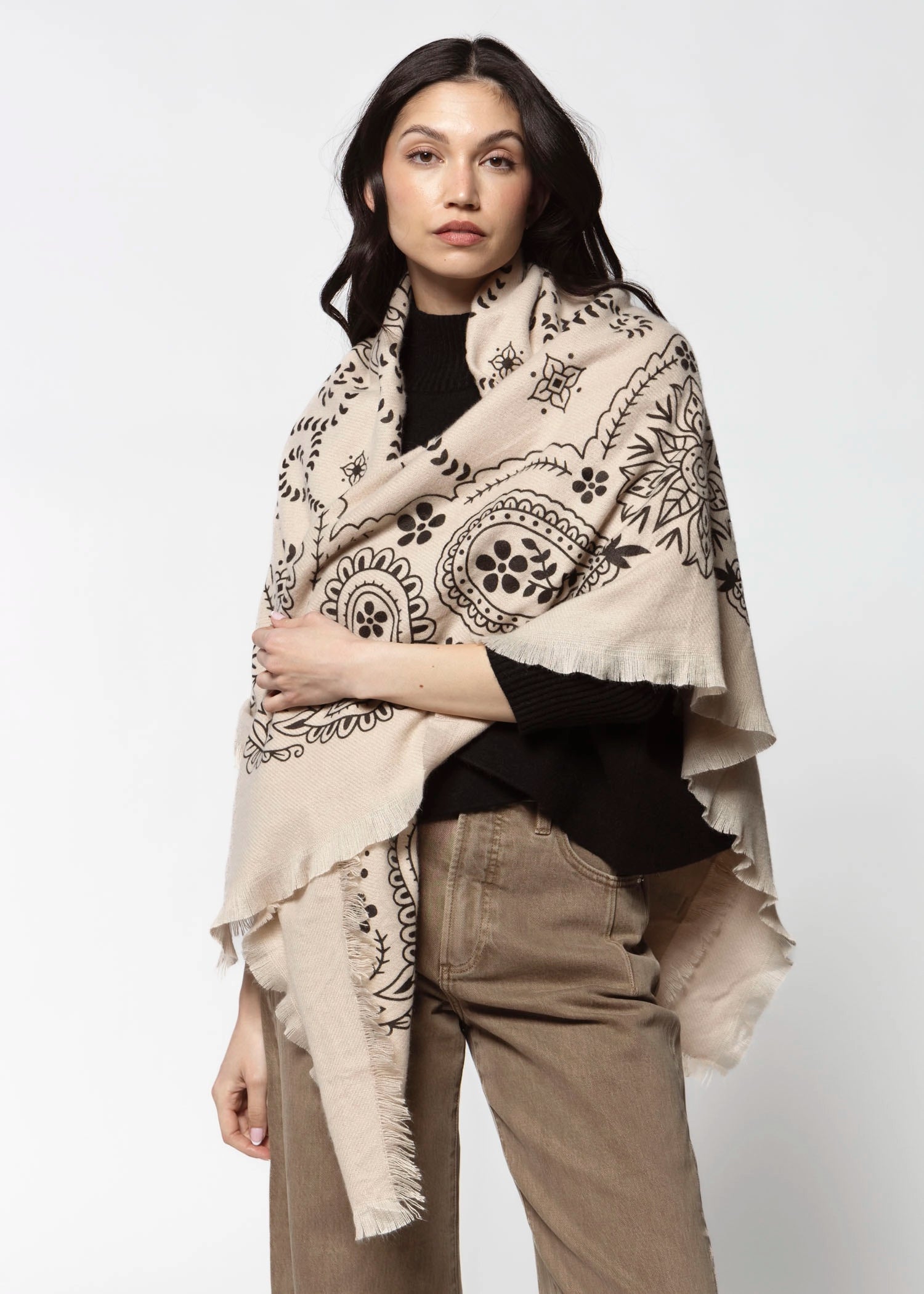 swatch_Taupe large bandana scarf