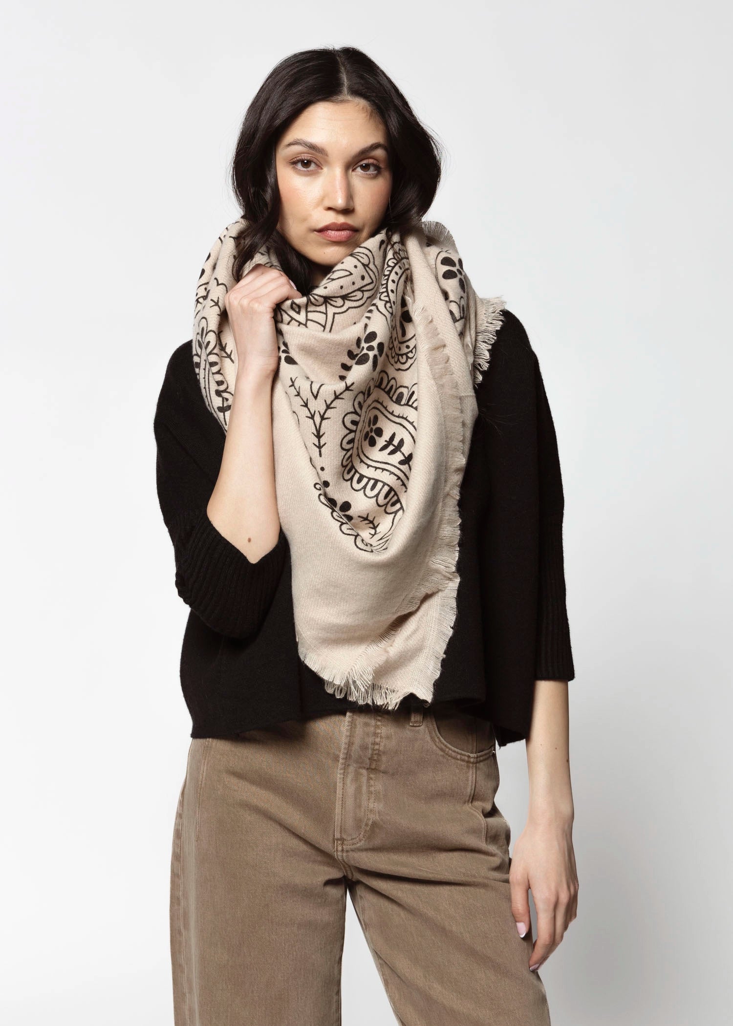 swatch_Taupe large bandana scarf