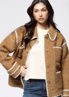 swatch_Tan shearling jacket