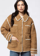 swatch_Tan shearling jacket