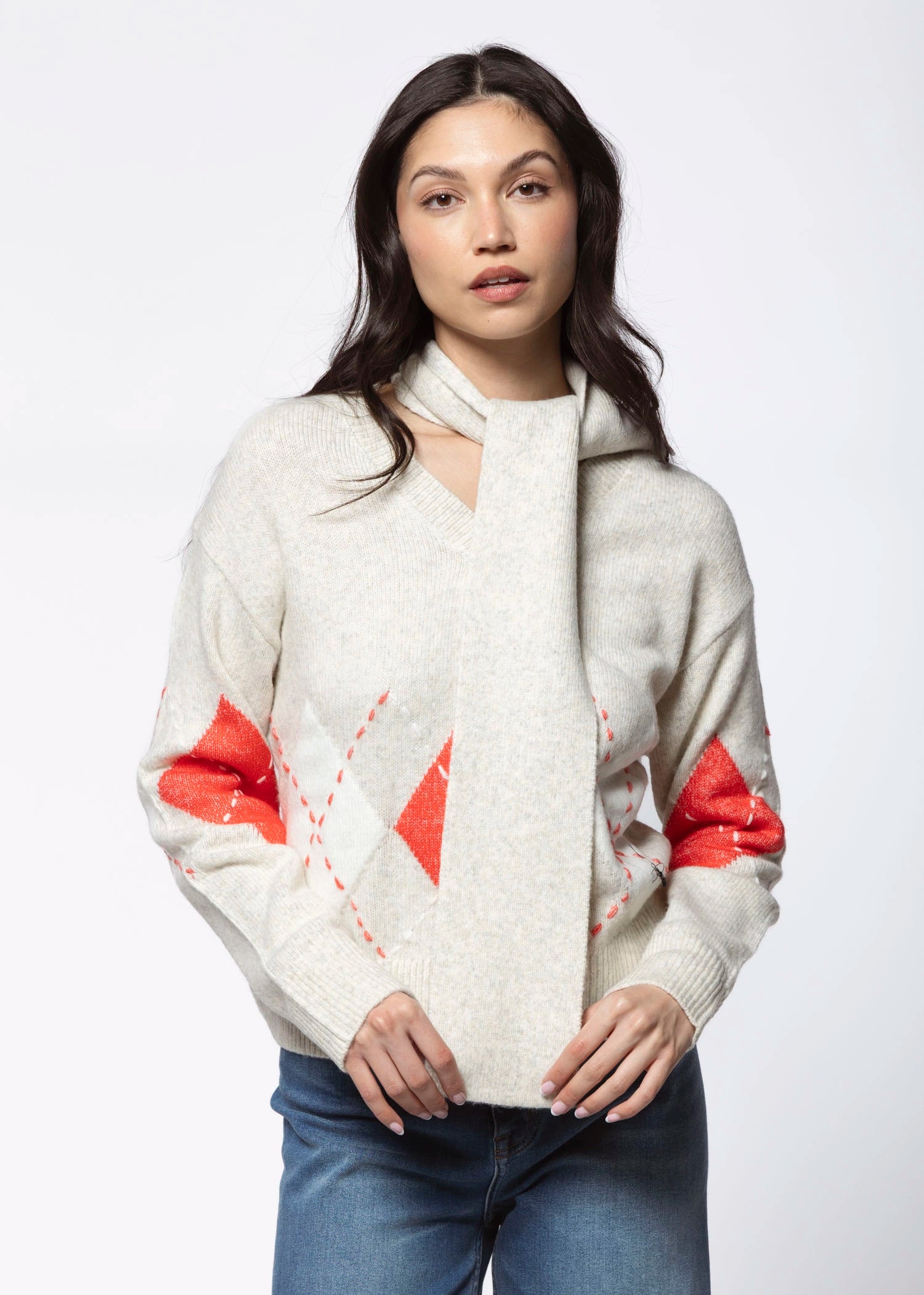 swatch_Tulip/Vanilla sanctuary scarf sweater