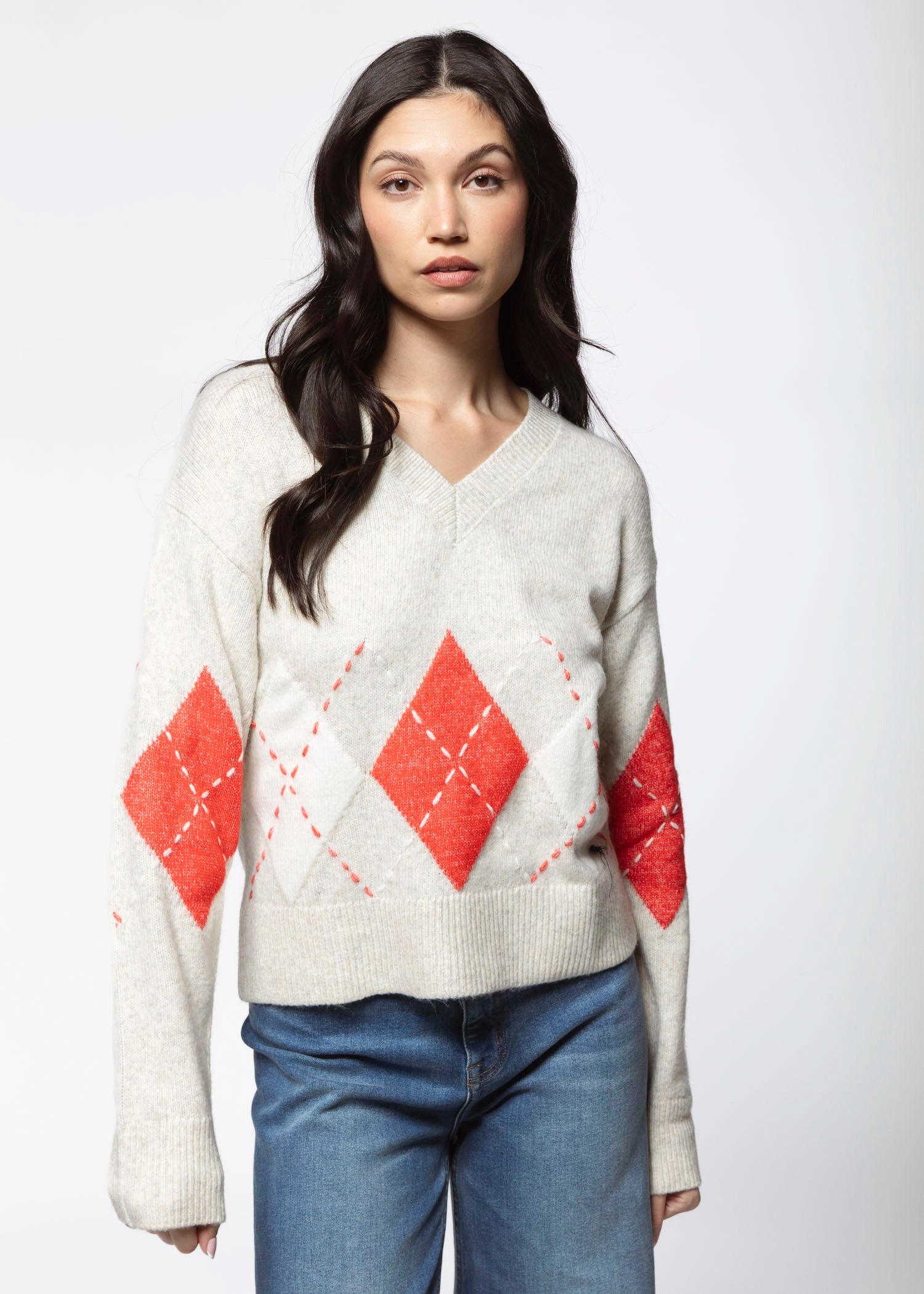 swatch_Tulip/Vanilla sanctuary scarf sweater