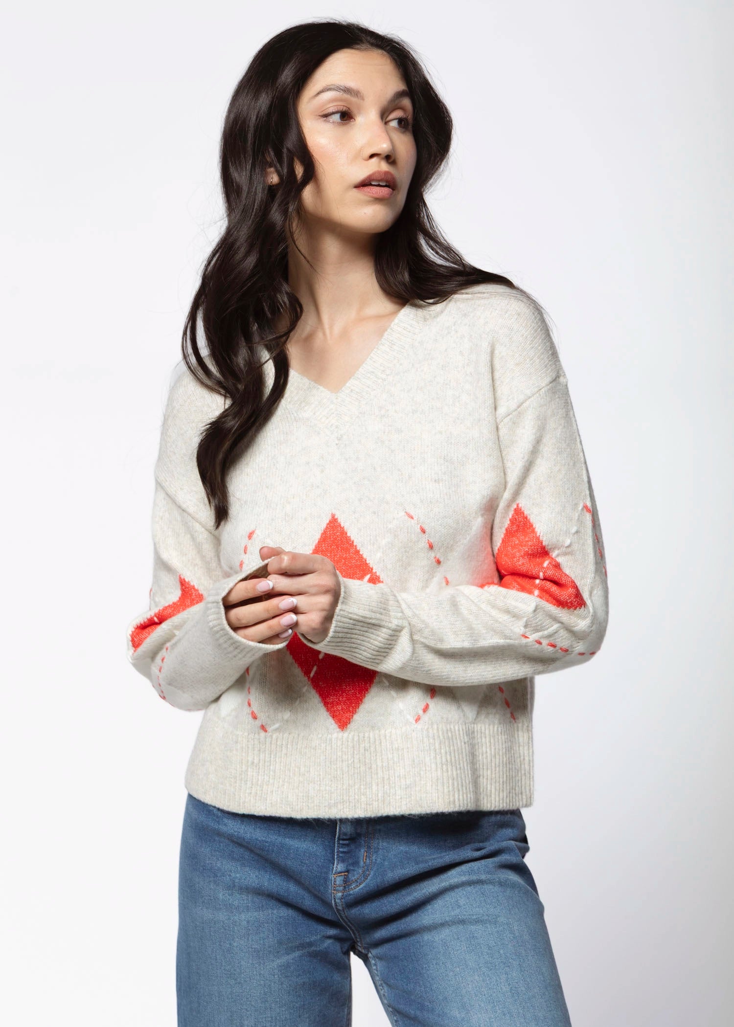 swatch_Tulip/Vanilla sanctuary scarf sweater