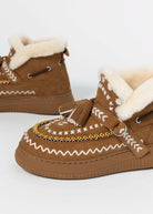 swatch_Camel Suede shearling lined bootie