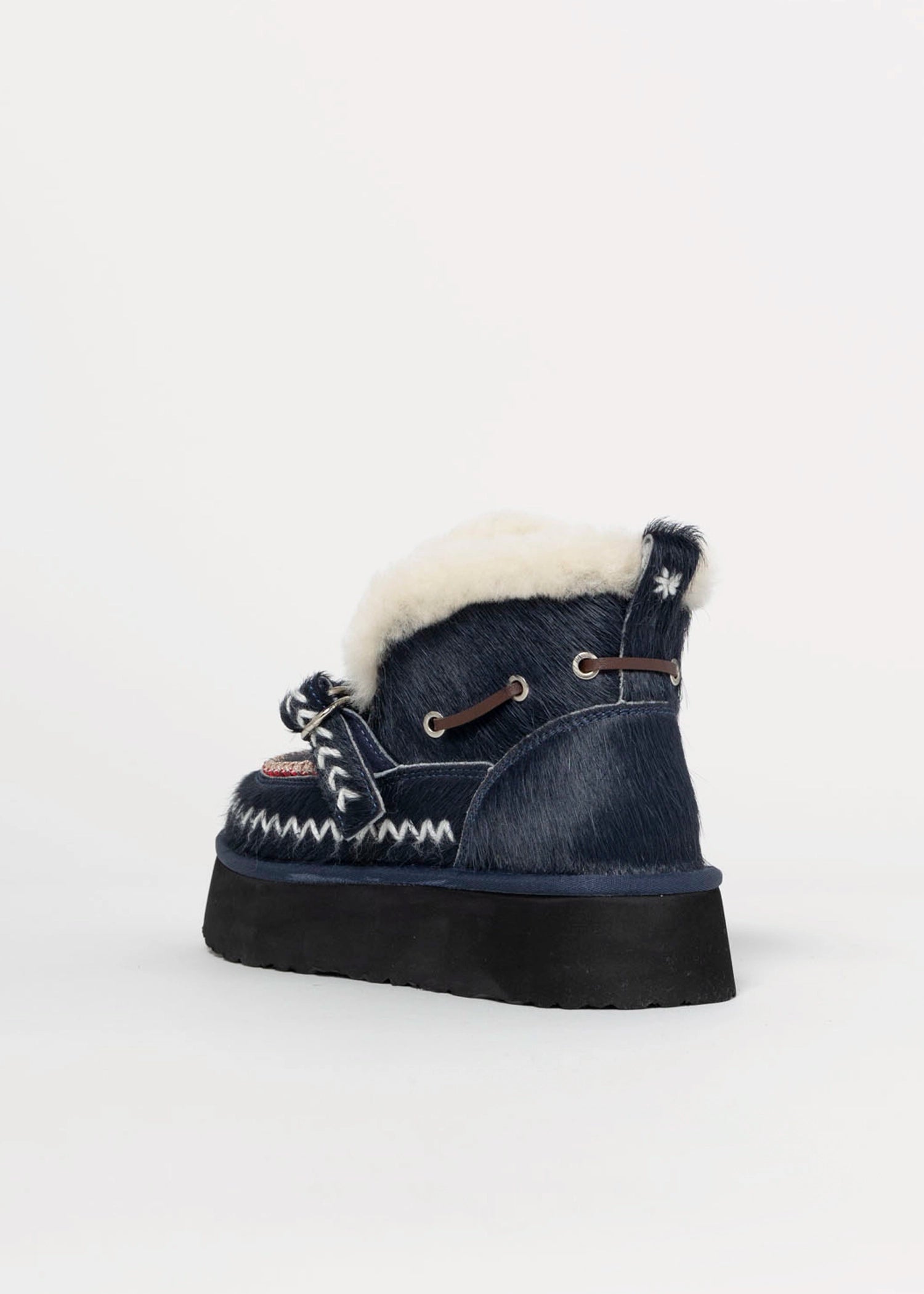 swatch_Navy Haircalf shearling lined boot