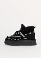 swatch_Black Suede shearling lined boot