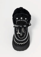 swatch_Black Suede shearling lined boot