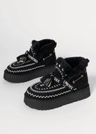 swatch_Black Suede shearling lined boot