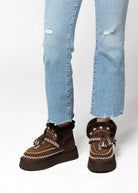 swatch_Coffee Suede shearling lined boot