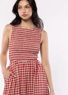 swatch_Red/Ivory sadie and sage gingham midi dress
