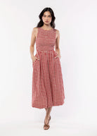 swatch_Red/Ivory sadie and sage gingham midi dress