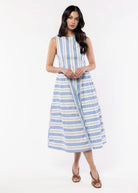 swatch_White/Light Blue Stripe thml betty maxi dress
