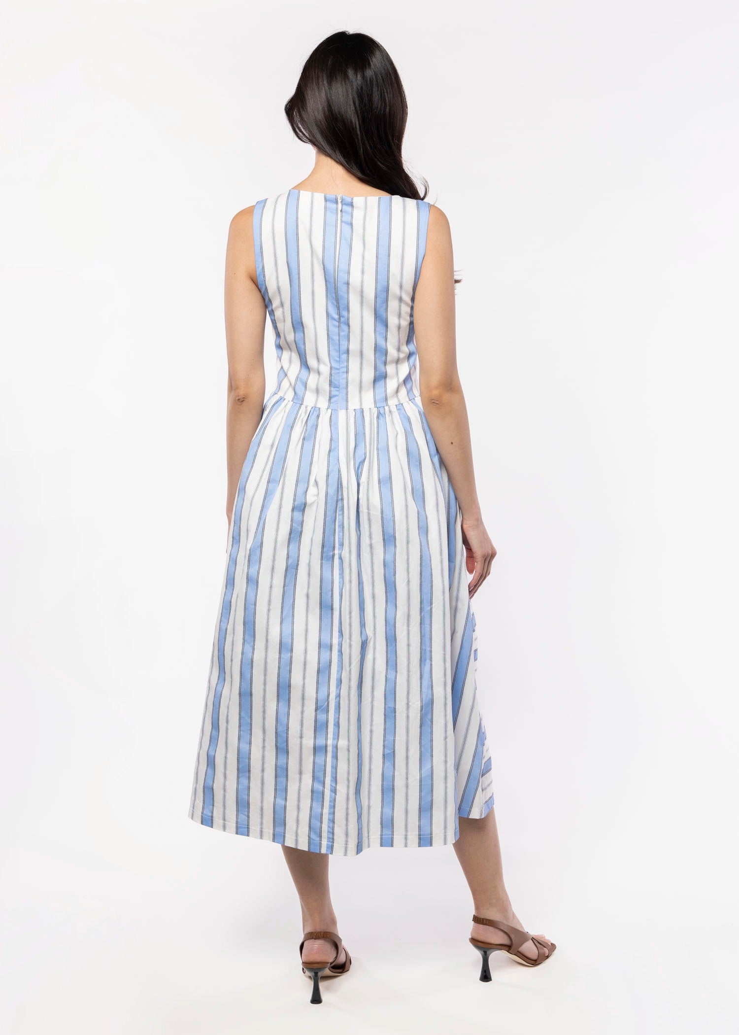swatch_White/Light Blue Stripe thml betty maxi dress